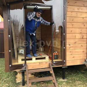 Монтаж мягких окон